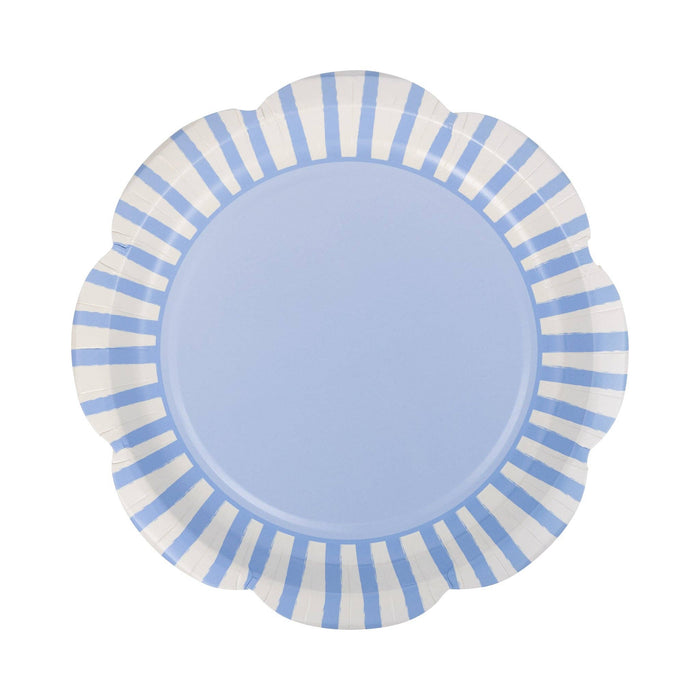 Blue Striped 9" Scallop Plate