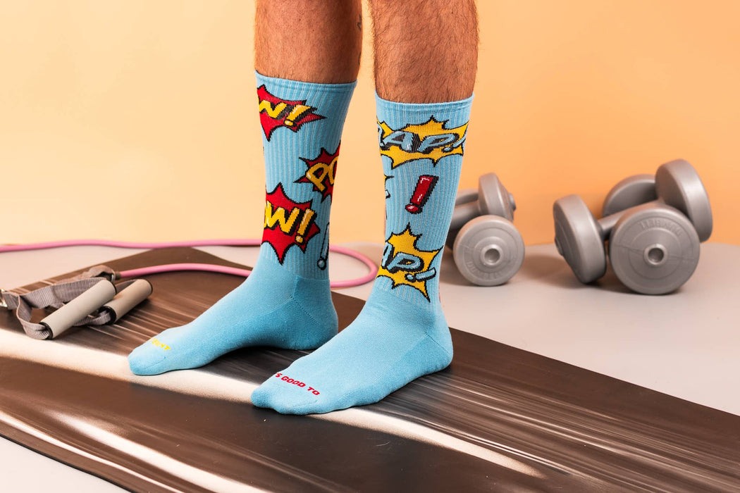 Zap Pow Comic Mismatched Men's Sock