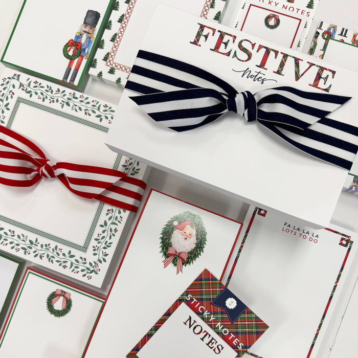 4"x8" Santa Wreath Notepad