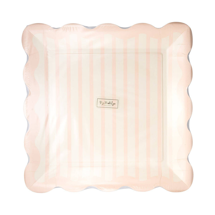 Pink Striped 10" Plate