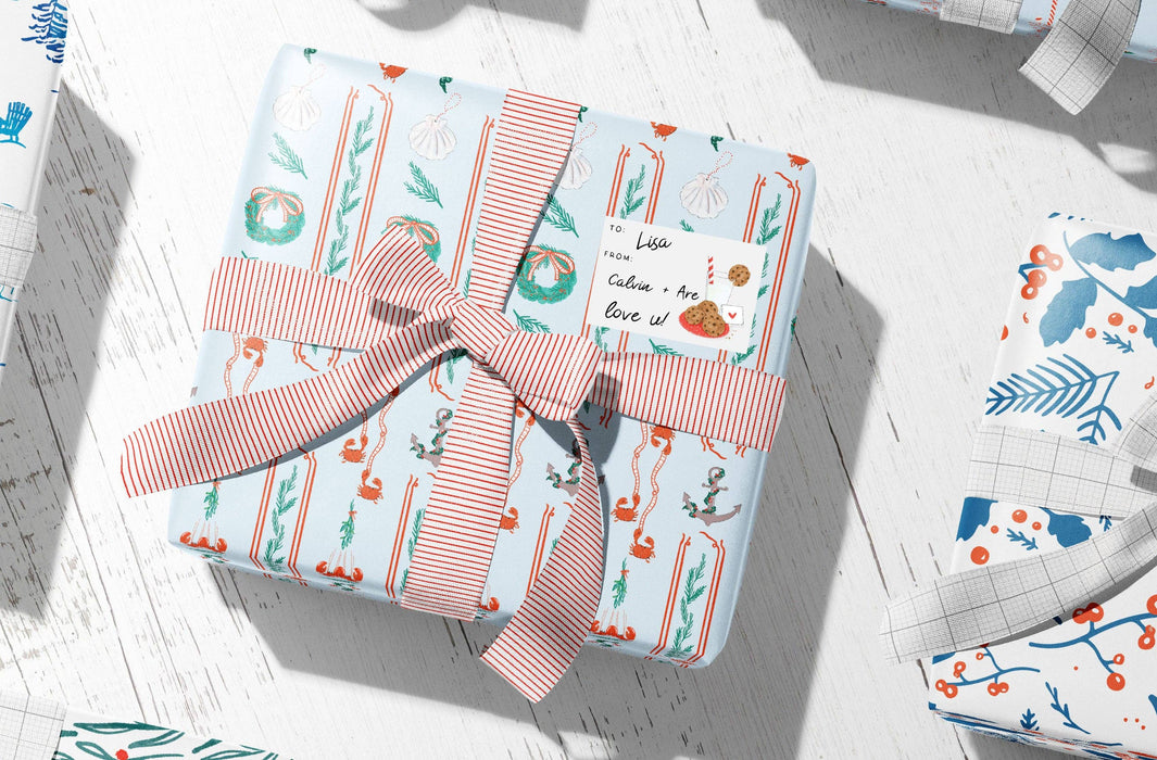 Santa & Dogs Gift Label Sheets