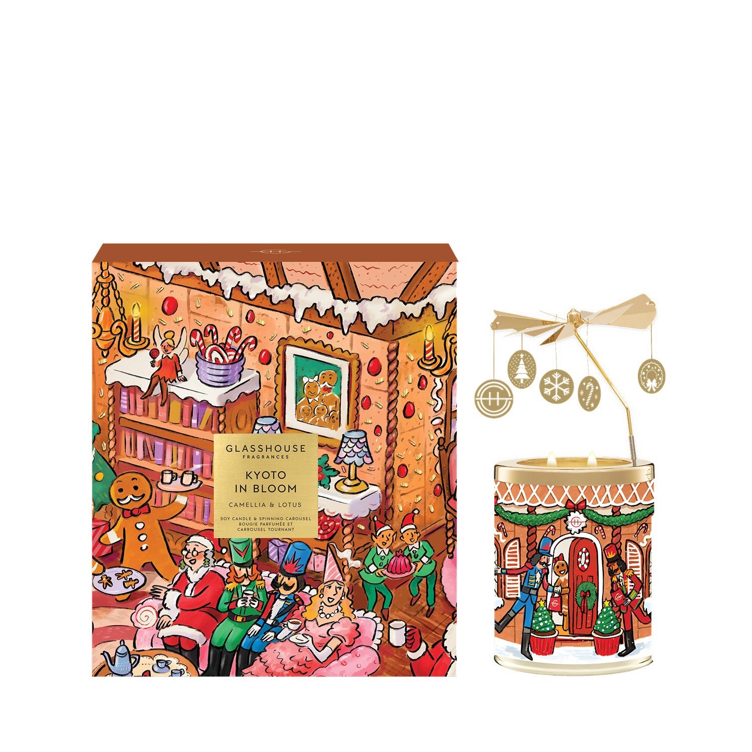 13.4 oz. Candle with Spinning Carousel Gift Set -