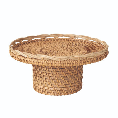 9-3/4"Rd x 5"H Woven Rattan Pedestal