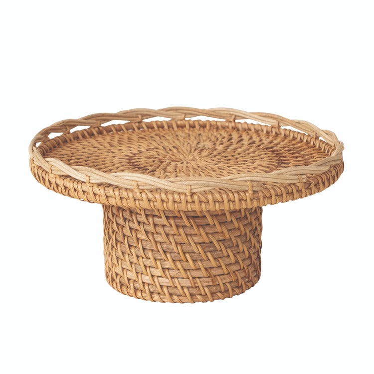 9-3/4"Rd x 5"H Woven Rattan Pedestal
