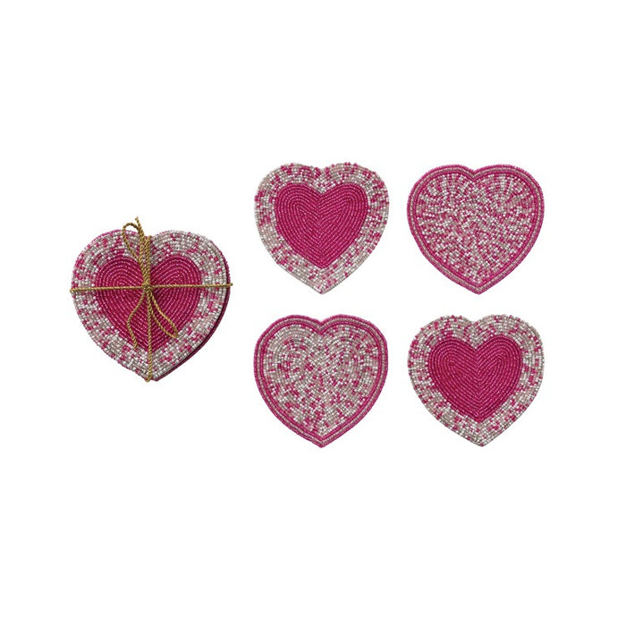 S/4 Handmade Glass Beaded Cotton
