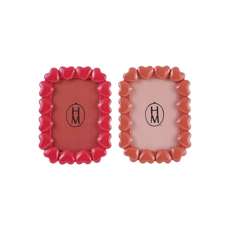 Resin Photo Frame W 3D Hearts, 2 Colors