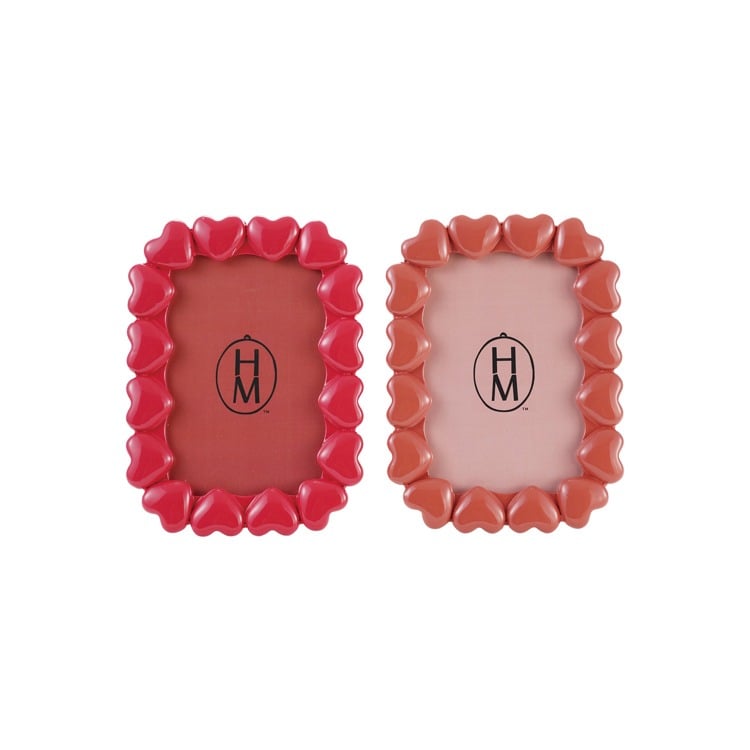Resin Photo Frame W 3D Hearts, 2 Colors