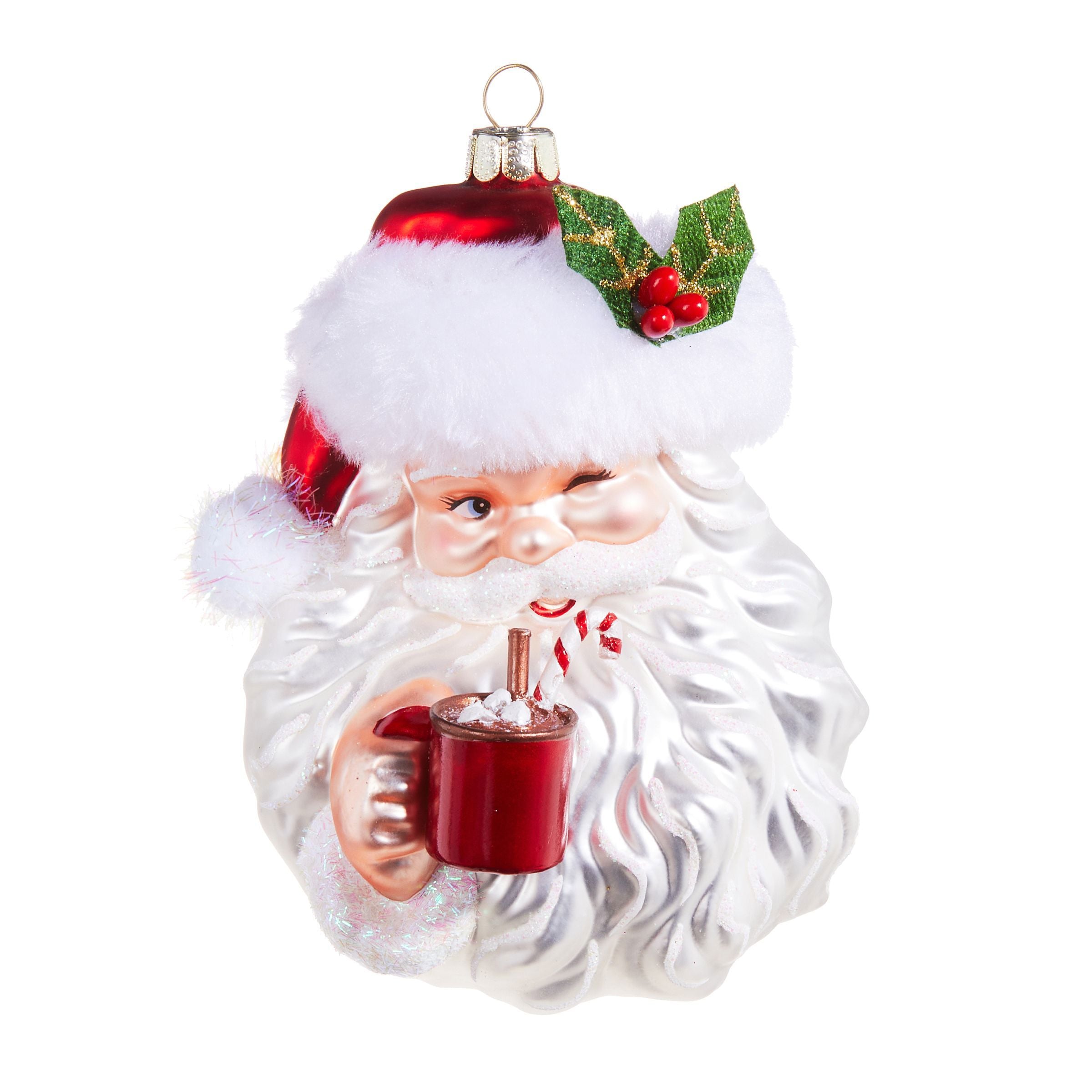 5.25 Santa Drinking Cocoa Ornament