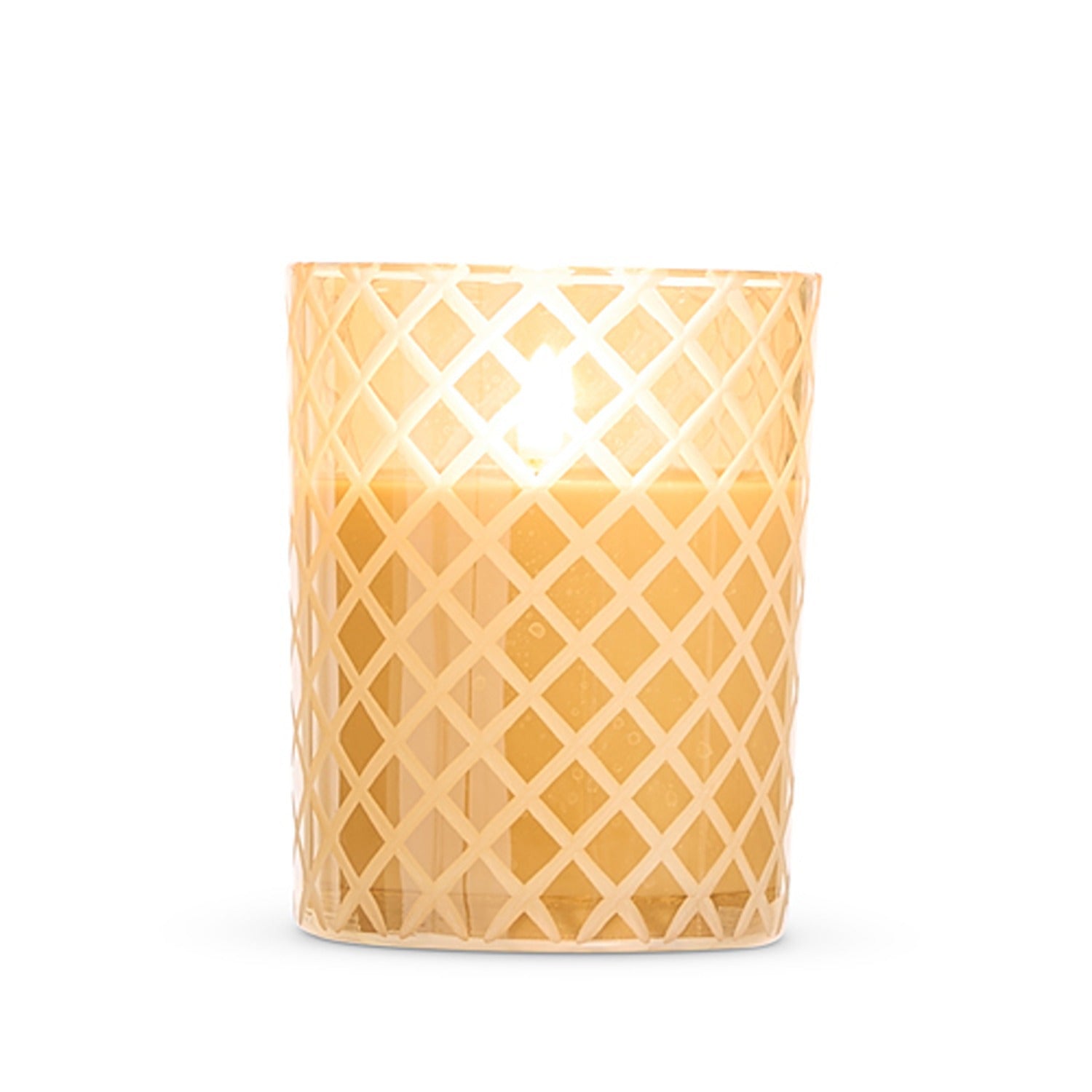 *DC* 4 X 5 Gold Glass Etched Candle