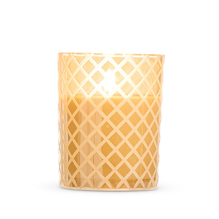 *DC* 4 X 5 Gold Glass Etched Candle