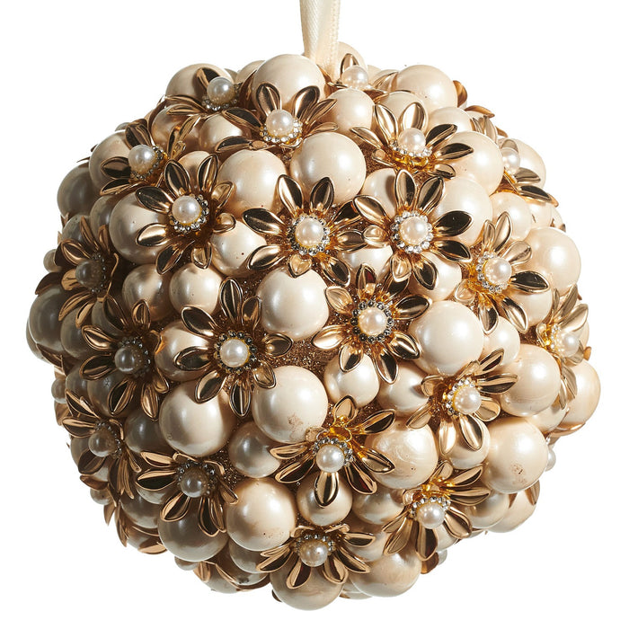 5 Pearl Floral Ball Ornament