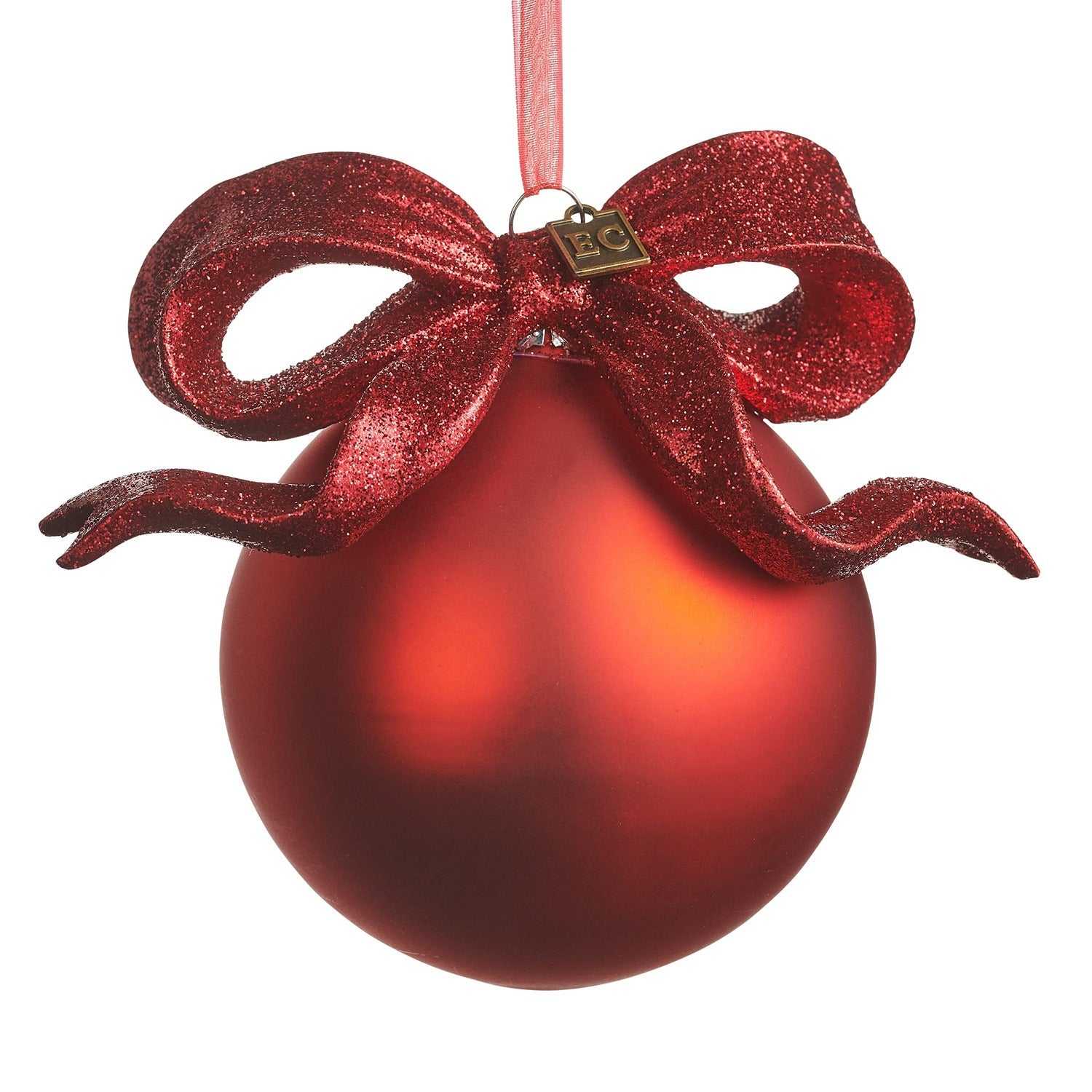 EC 5.5 Red Ribbon Ball Ornament