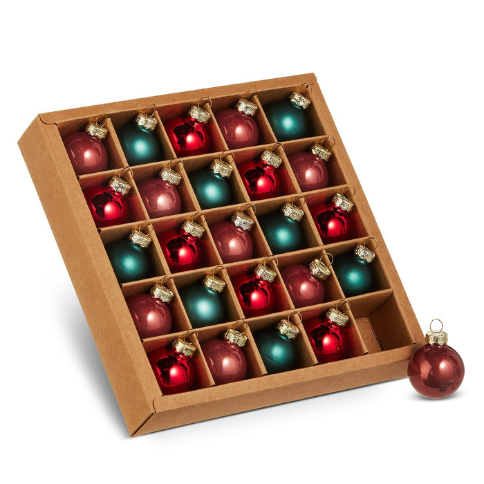 1 Box of Red and Green Ball Ornaments