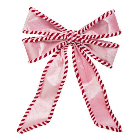 12 Pink and Peppermint Bow Ornament