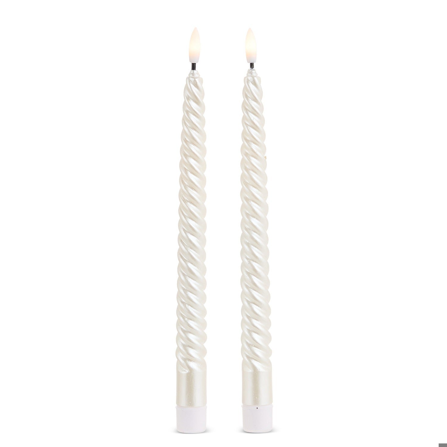 11 Pearlescent Twist Skinny Taper Candles