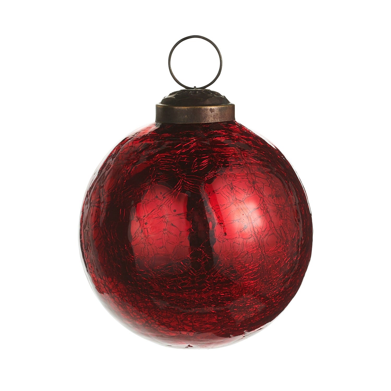 3 Marbled Shiny Red Ball Ornament