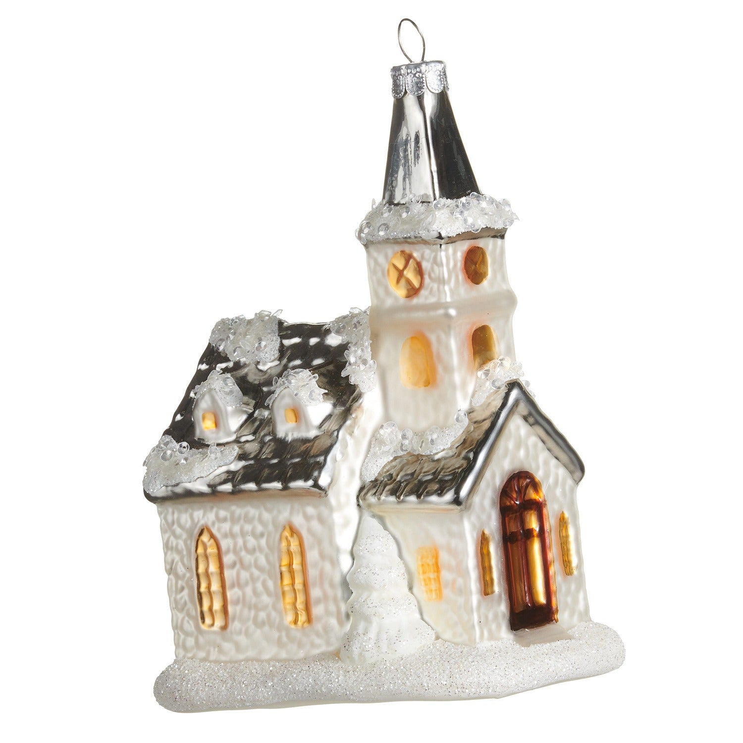 5.5 Snowy Church Ornament