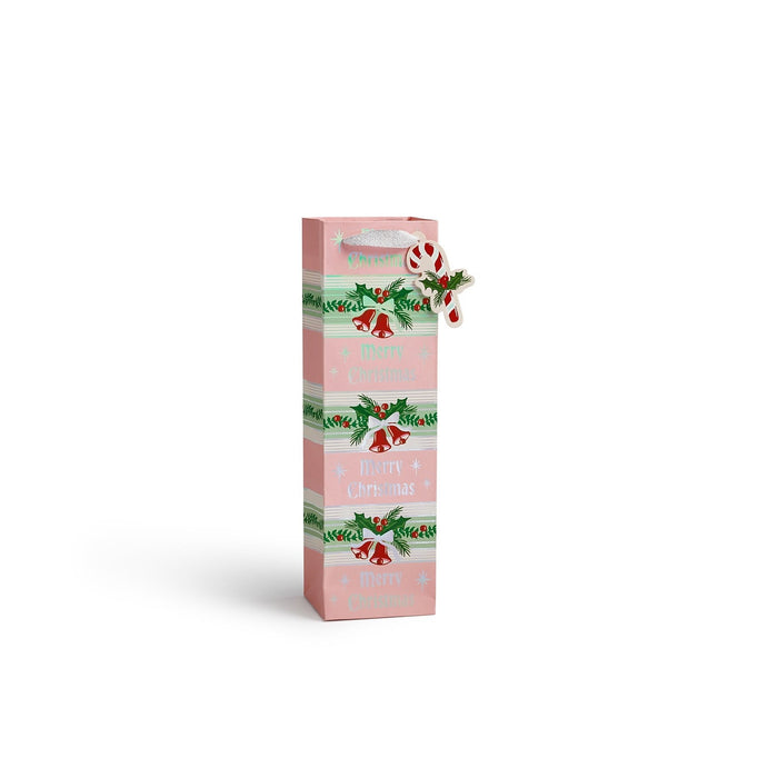 Candy Cane Stripe Wine Gift Bag
