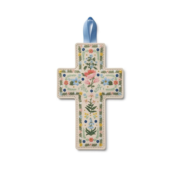 Rosette Embroidered Cross