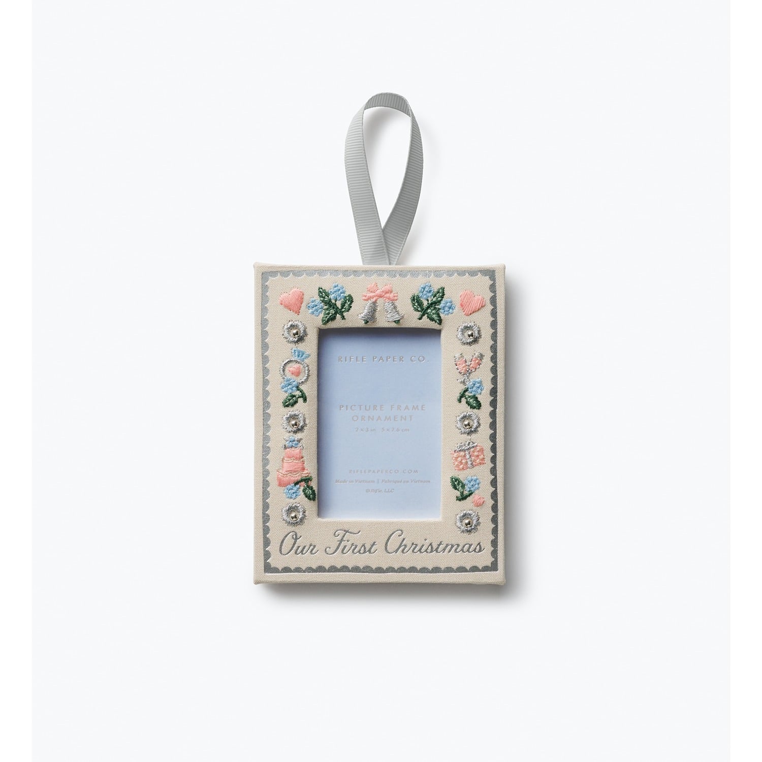 Our First Christmas Embroidered Frame Ornament