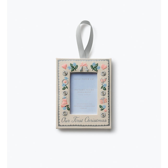 Our First Christmas Embroidered Frame Ornament