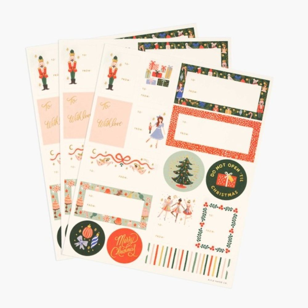 Pack of 3 Nutcracker Stickers & Labels
