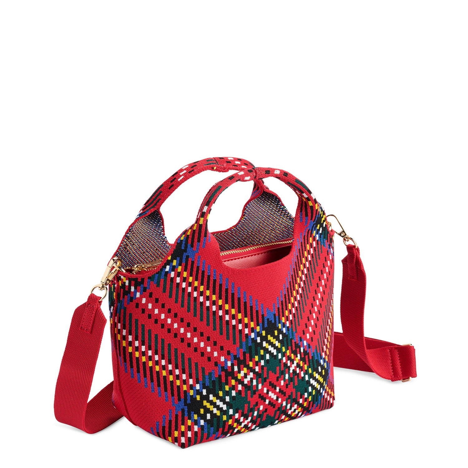ROBBIE PLAID MINI TOTE,RED