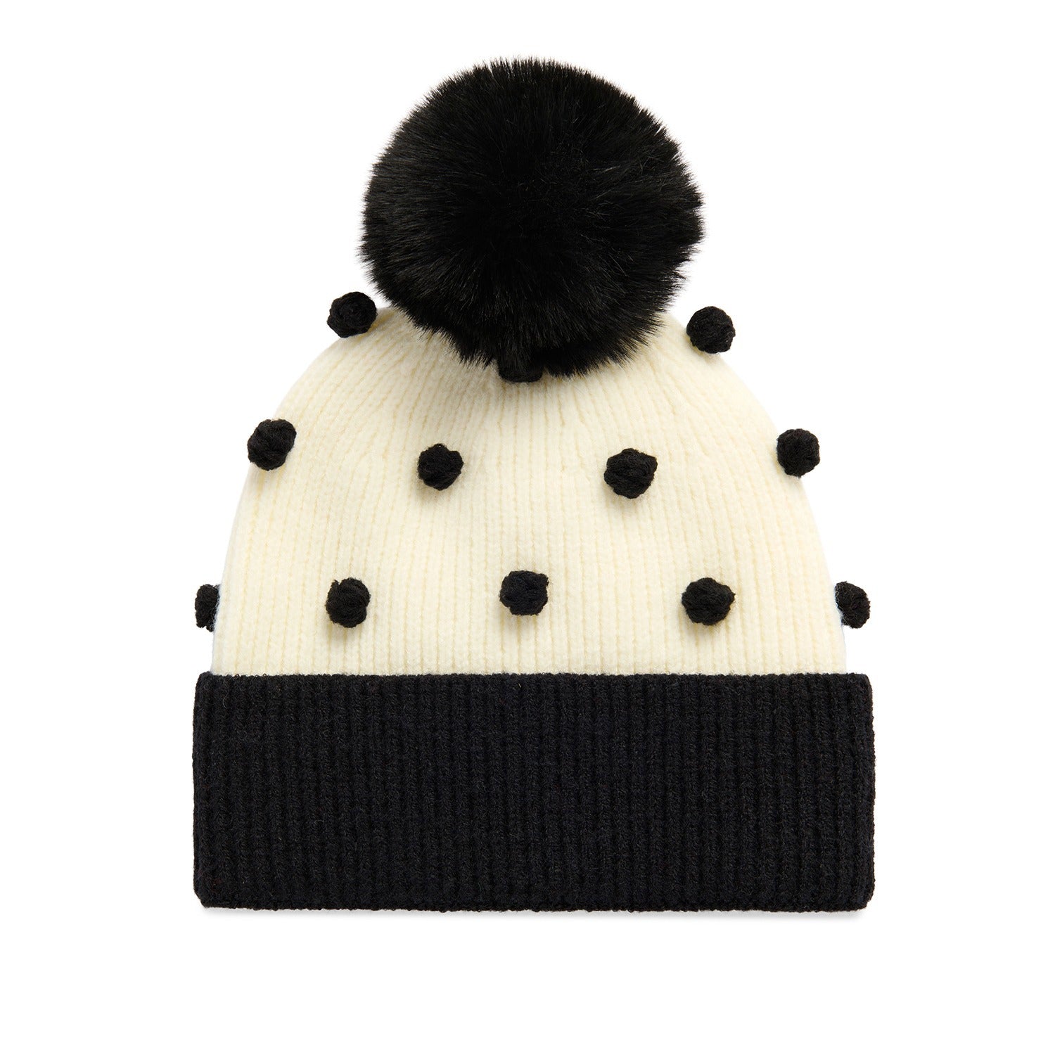 JOLLY POM POM BEANIE,BLACK