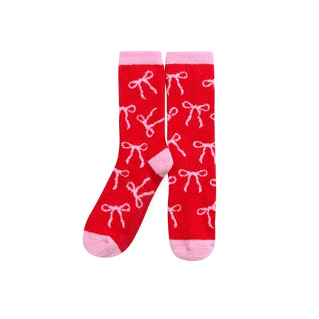 BOW SOCKS,RED