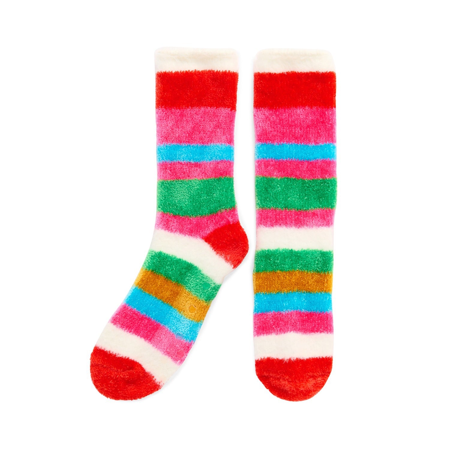 FUZZY STRIPE SOCKS,MULTI