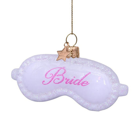 Ornament glass white sleeping bride mask H1.75"