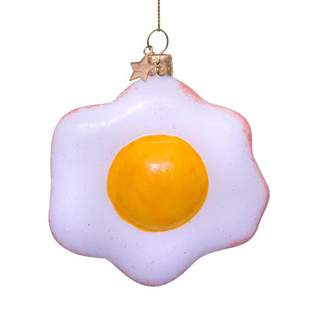 Ornament glass fried egg H4"
