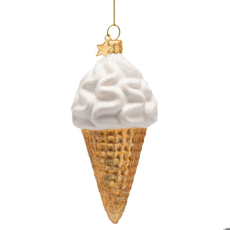 Ornament glass multicolor ice cream H5.5"