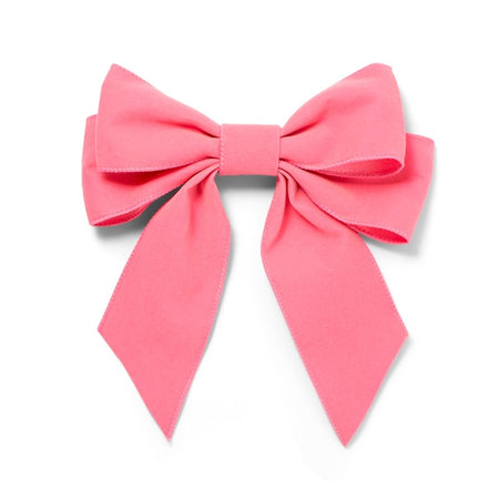 Velvet bow with clip set of 2 light pink W8"