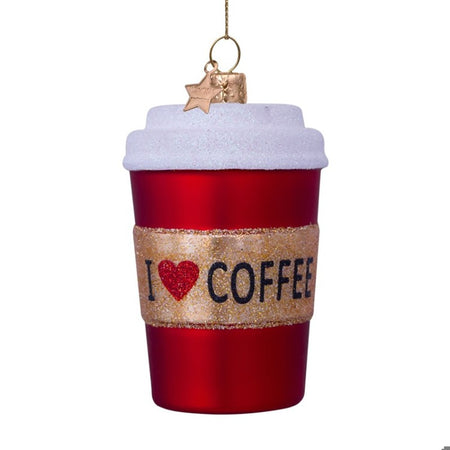 Ornament glass red matt coffee mug H3.5"