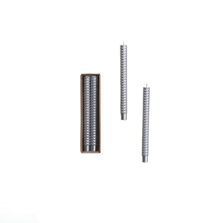Unscented Faceted Taper Candles in Box, Set of 2
