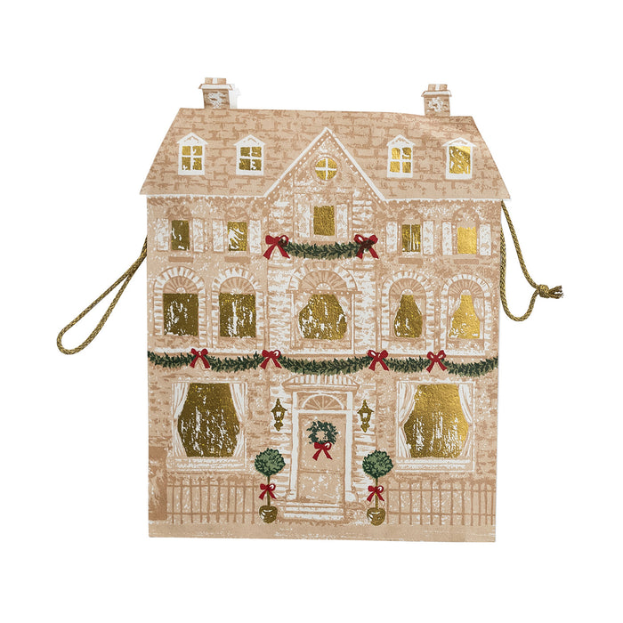 Handmade Printed Recycled Paper Gift Bag with Gold Foil