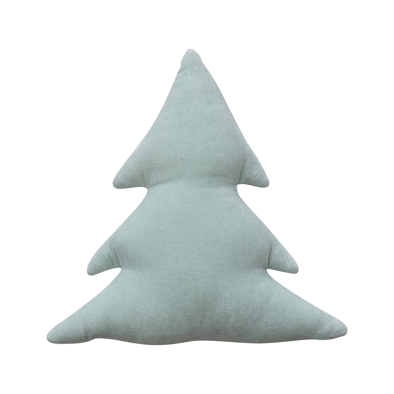 18"L x 18"H Cotton Velvet Tree Shaped Pillow, Mint Color