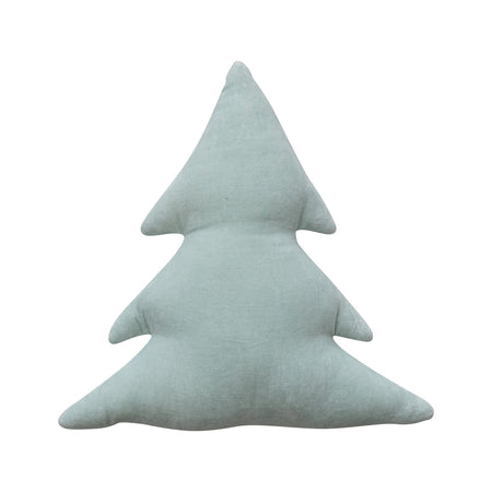 18"L x 18"H Cotton Velvet Tree Shaped Pillow, Mint Color