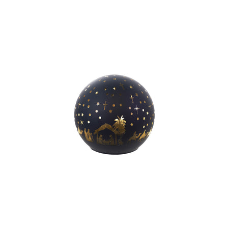 Glass Ball with LED Light & Laser Etched Nativity Scene