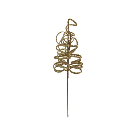 35"H Plastic Swirl Stem, Gold Glitter Finish