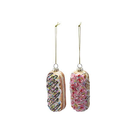 Glass Doughnut Ornament with Frosting & Sprinkle Beads, 2 Styles