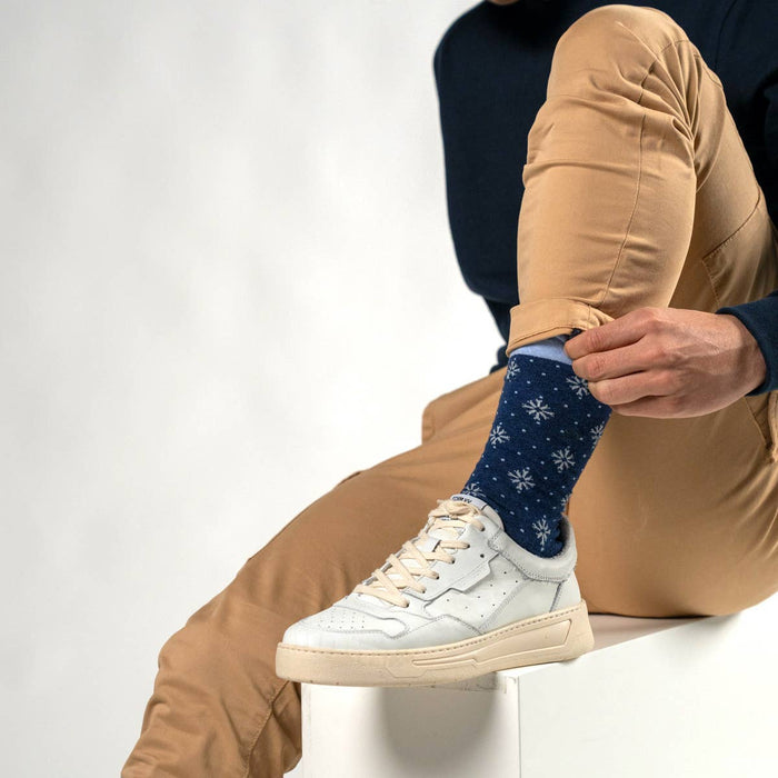 Snowflake combed cotton socks