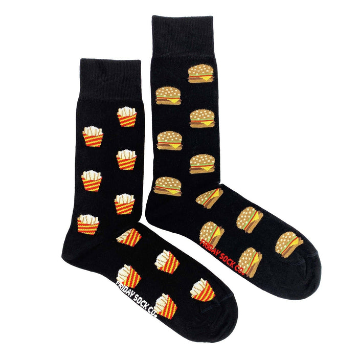 Burgers & Fries Mismatched Men's Socks