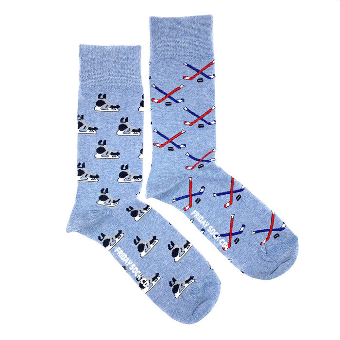Hockey Sticks & Skates Mismatched Men’s Socks