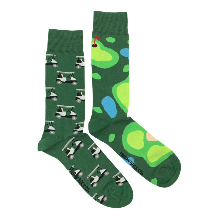 Golf & Golf Cart Mismatched Men’s Socks