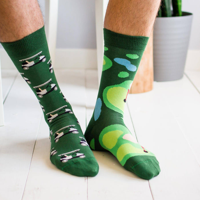 Golf & Golf Cart Mismatched Men’s Socks