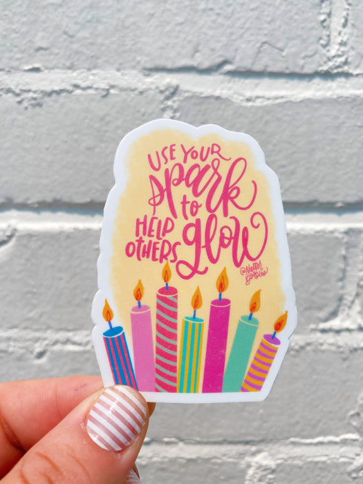 Use Your Spark to Help Others Glow Sticker