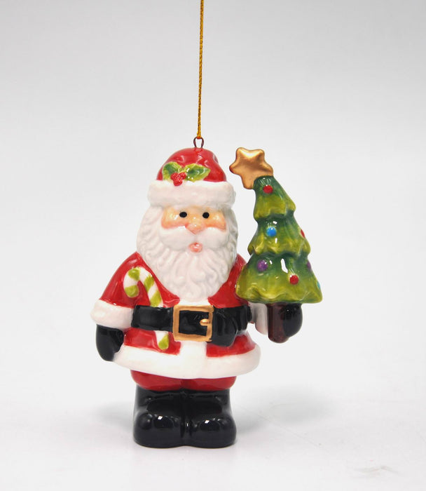 Santa Holding Tree Ornament