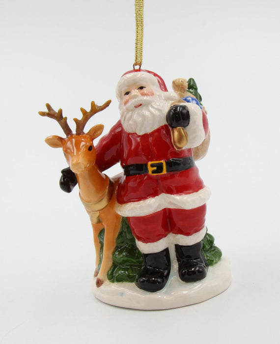 Santa & Deer Ornament